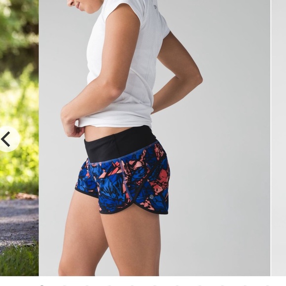 lululemon athletica Pants - LULU LEMON SPEED SHORT Paint Storm Harbor Blue Multi Sz 4 Vented Running Shorts